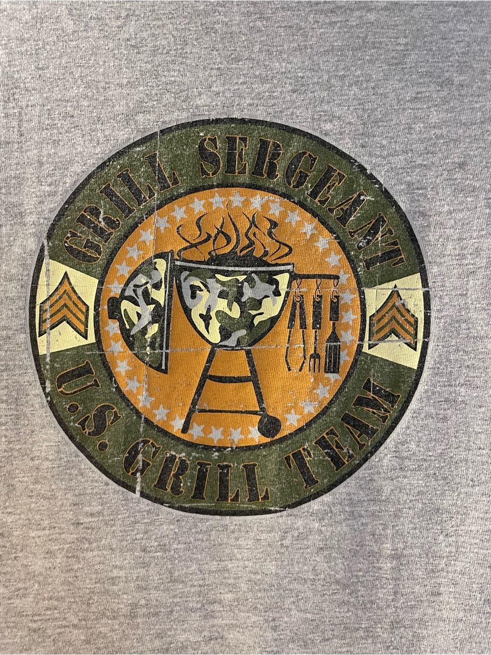 Grill Sergeant US Grill Team Gray Tee